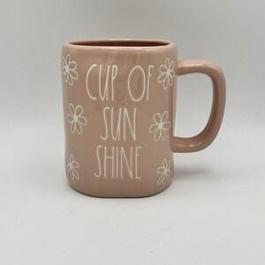 Rae Dunn Cup Of Sunshine Pink Daisy Mug Artisan Collection Magenta Coffee Cup